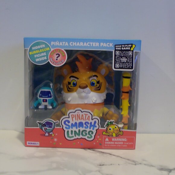 Pinata Smashlings Roblox Pinata Box Mo The Tiger Pinata Character Figure w/Stick - Picture 2 of 11